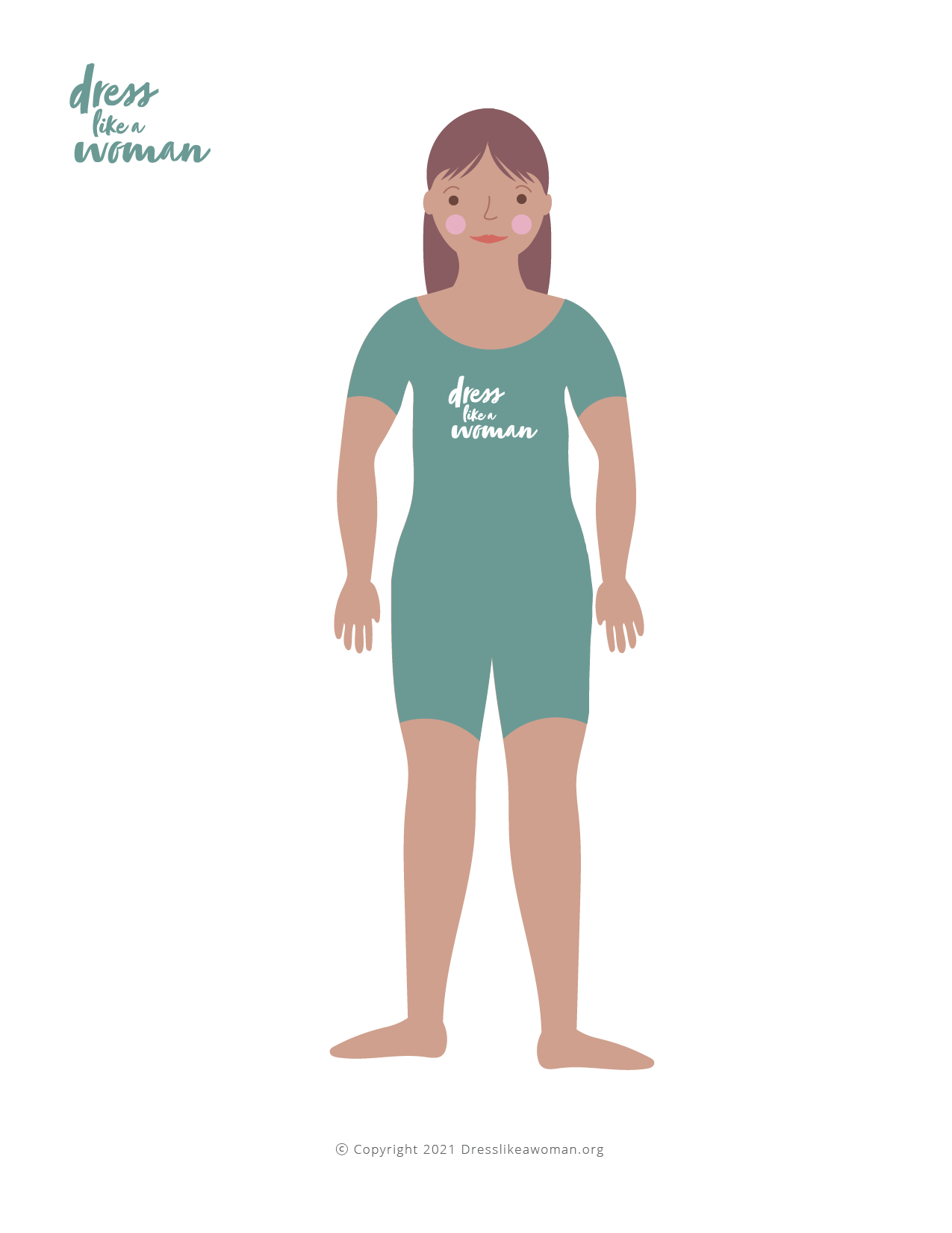 Dress Like a Woman Paper Doll, Coral